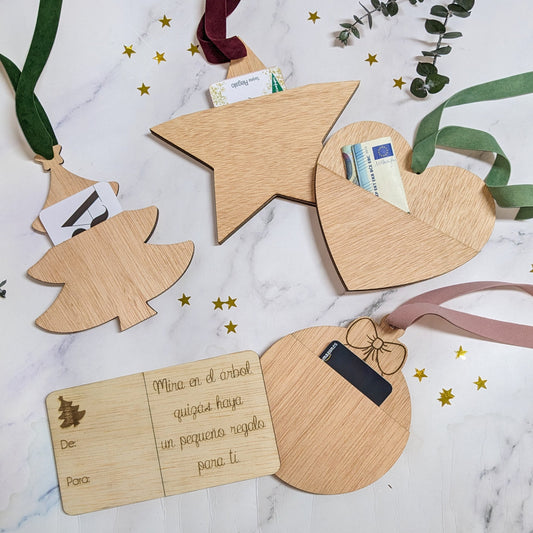 Bola Navidad corazón tarjeta regalo