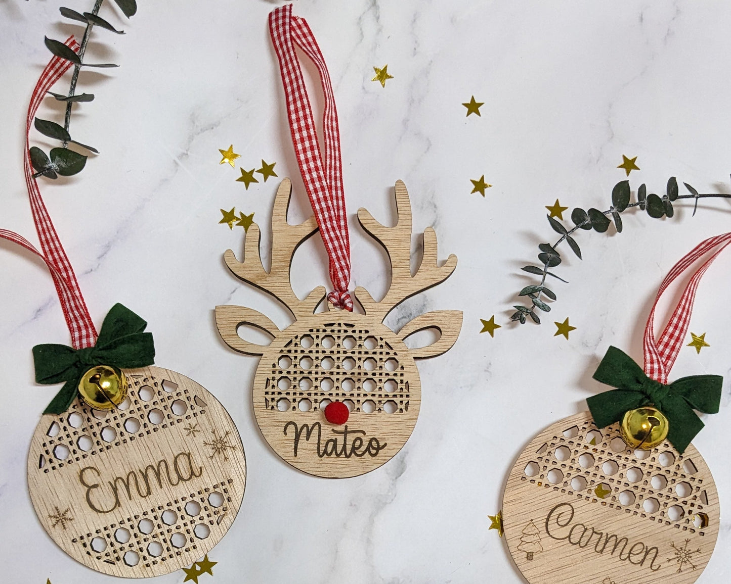 Bola Navidad reno ratán