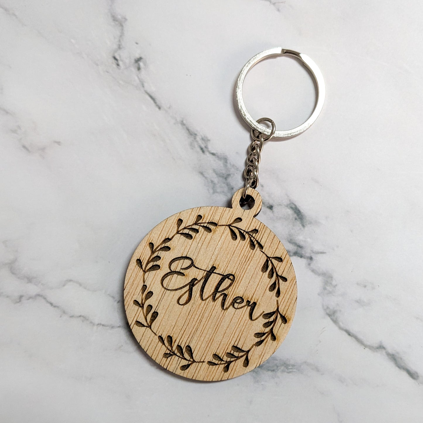 Llavero madera corona Esther