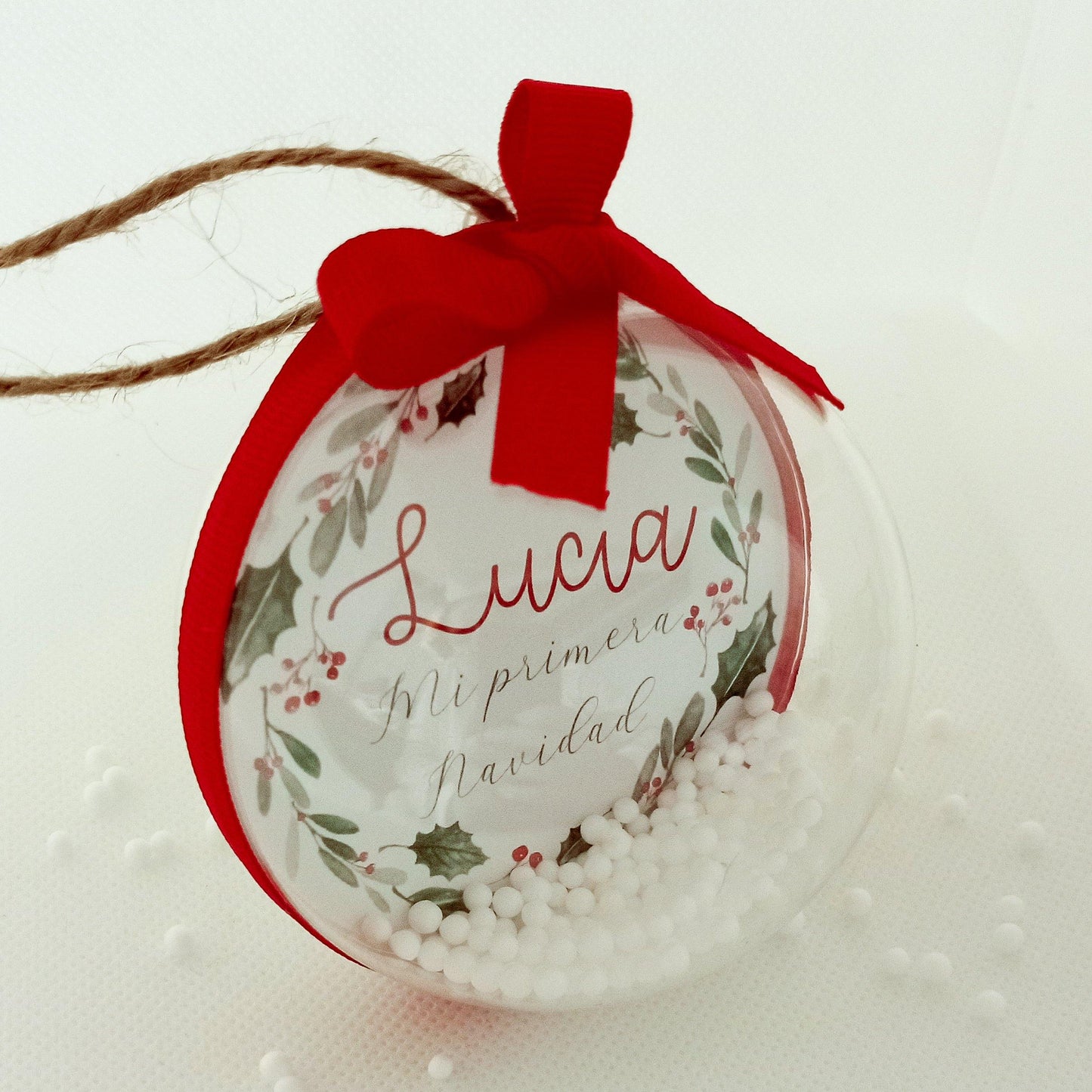 Bola transparente Mi Primera Navidad - Nombre - Miss Moppet