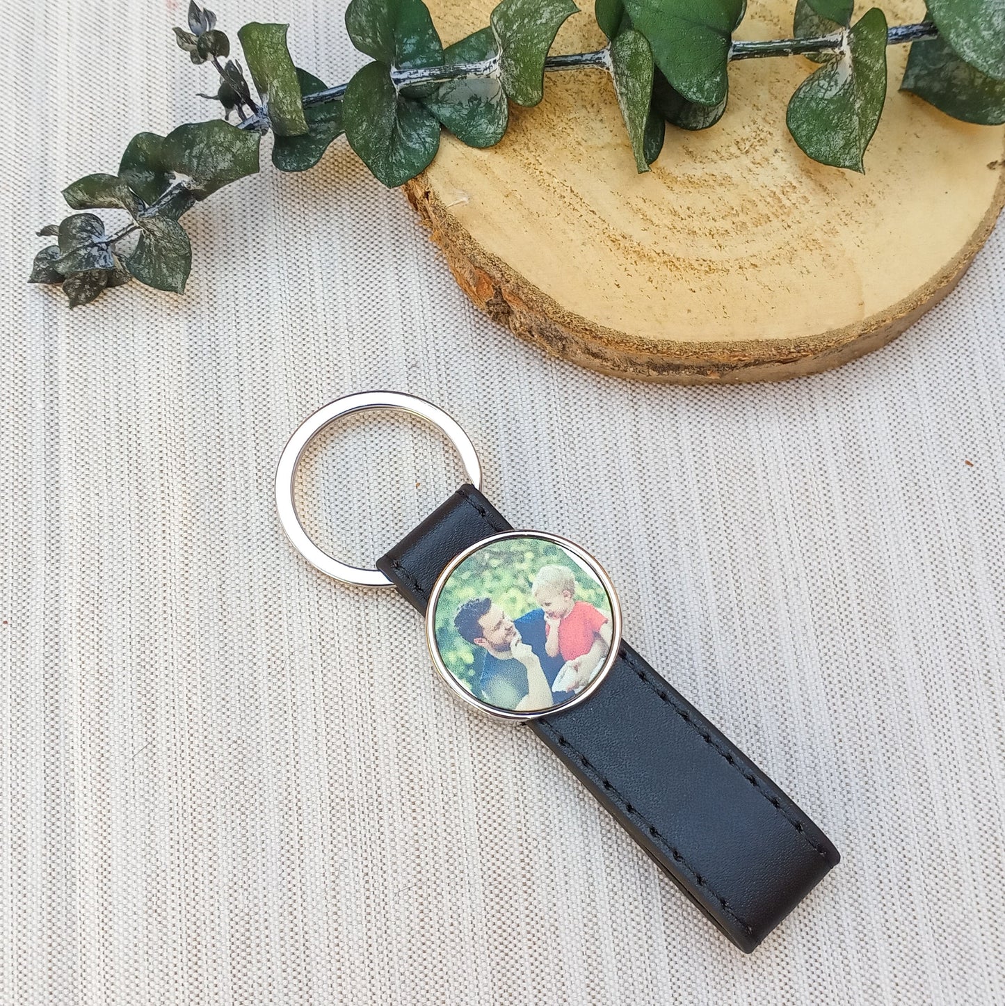 Llavero símil piel personalizado-foto