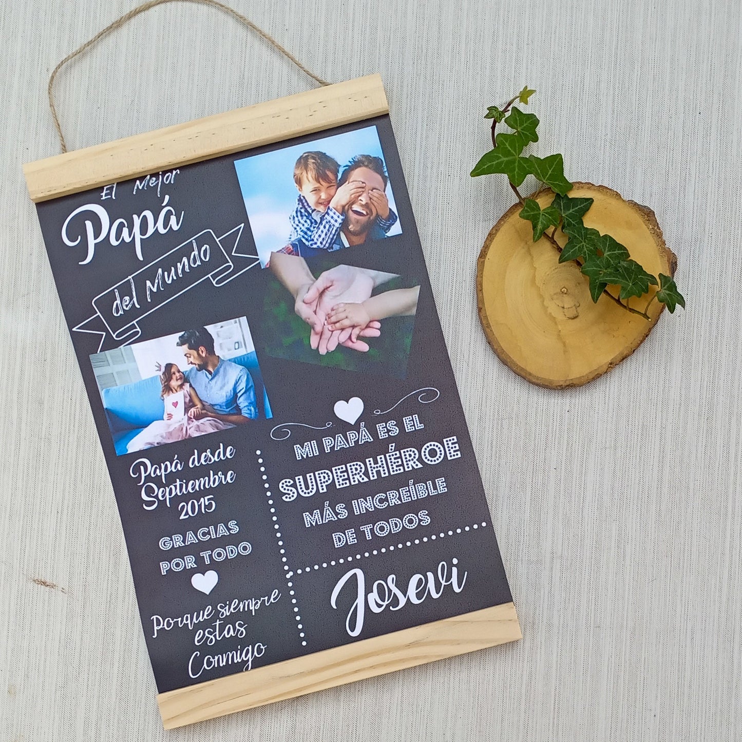 Lámina Papá personalizada - Foto, nombre, año