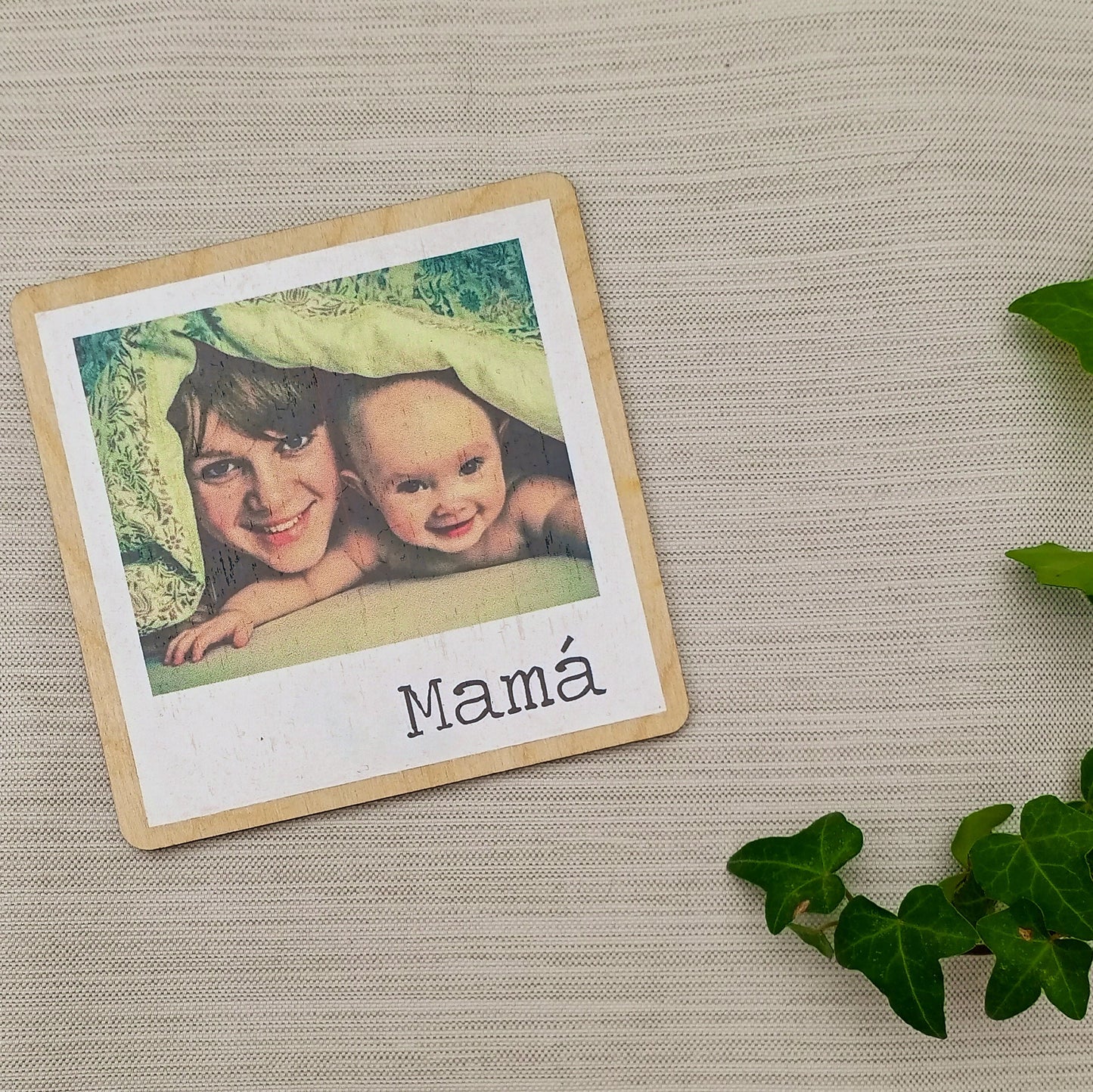 Imán de madera Mamá