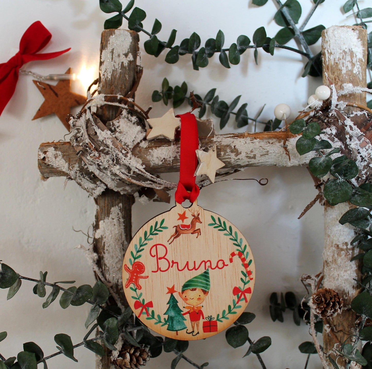 Bola madera Elfo - Nombre - Miss Moppet