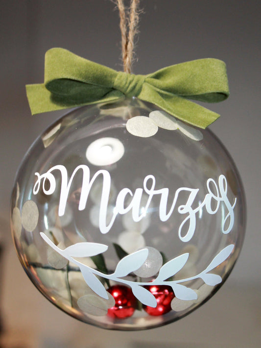 Bola transparente Confeti 10 cm - Nombre - Miss Moppet
