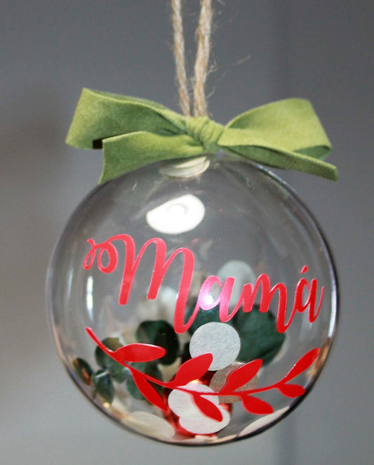 Bola transparente Confeti 8 cm - Nombre - Miss Moppet