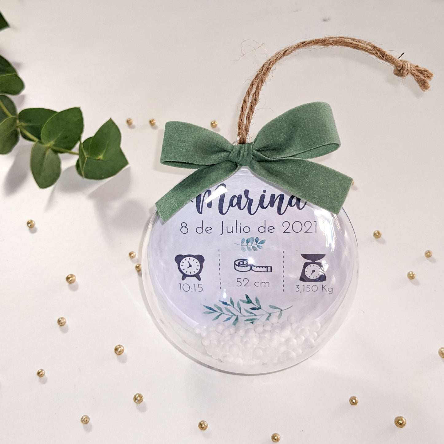 Bola Navidad transparente Nacimiento-Inicial