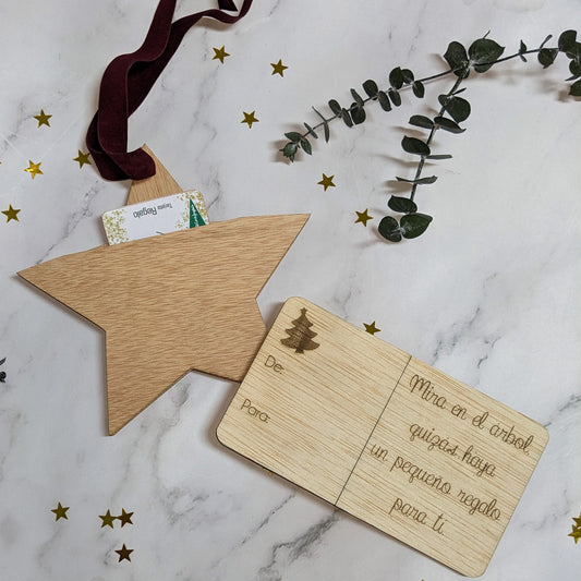 Bola Navidad estrella tarjeta regalo