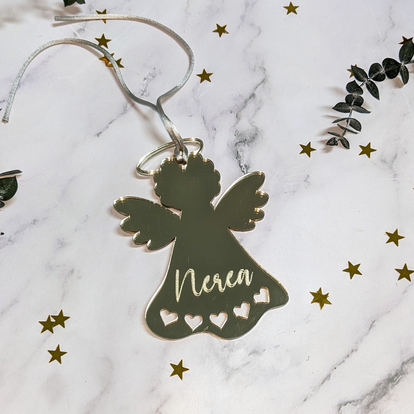 Adorno Navidad angelito corona