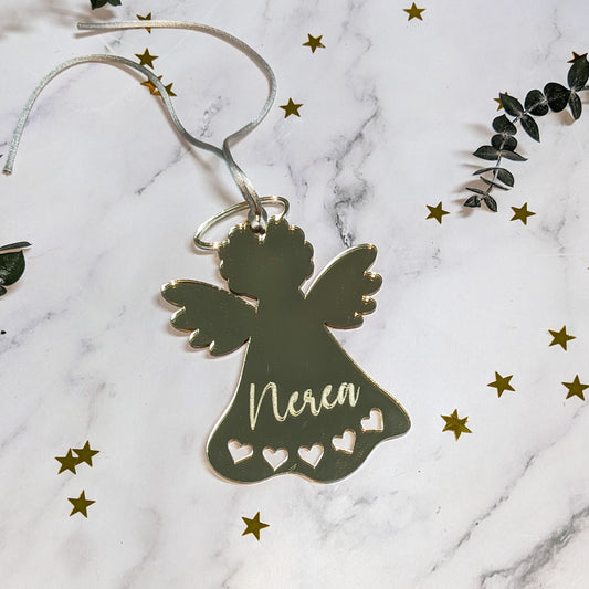 Adorno Navidad angelito corona