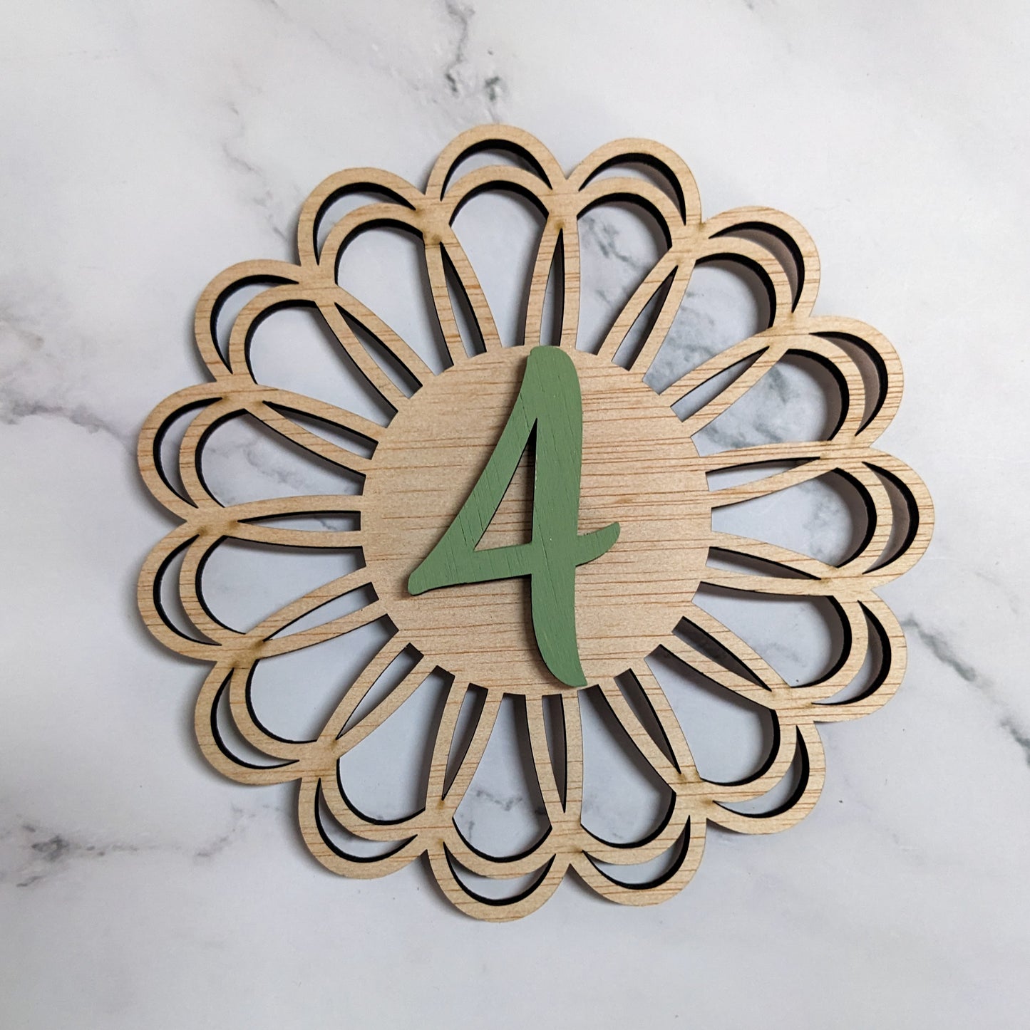 Números de mesa flor