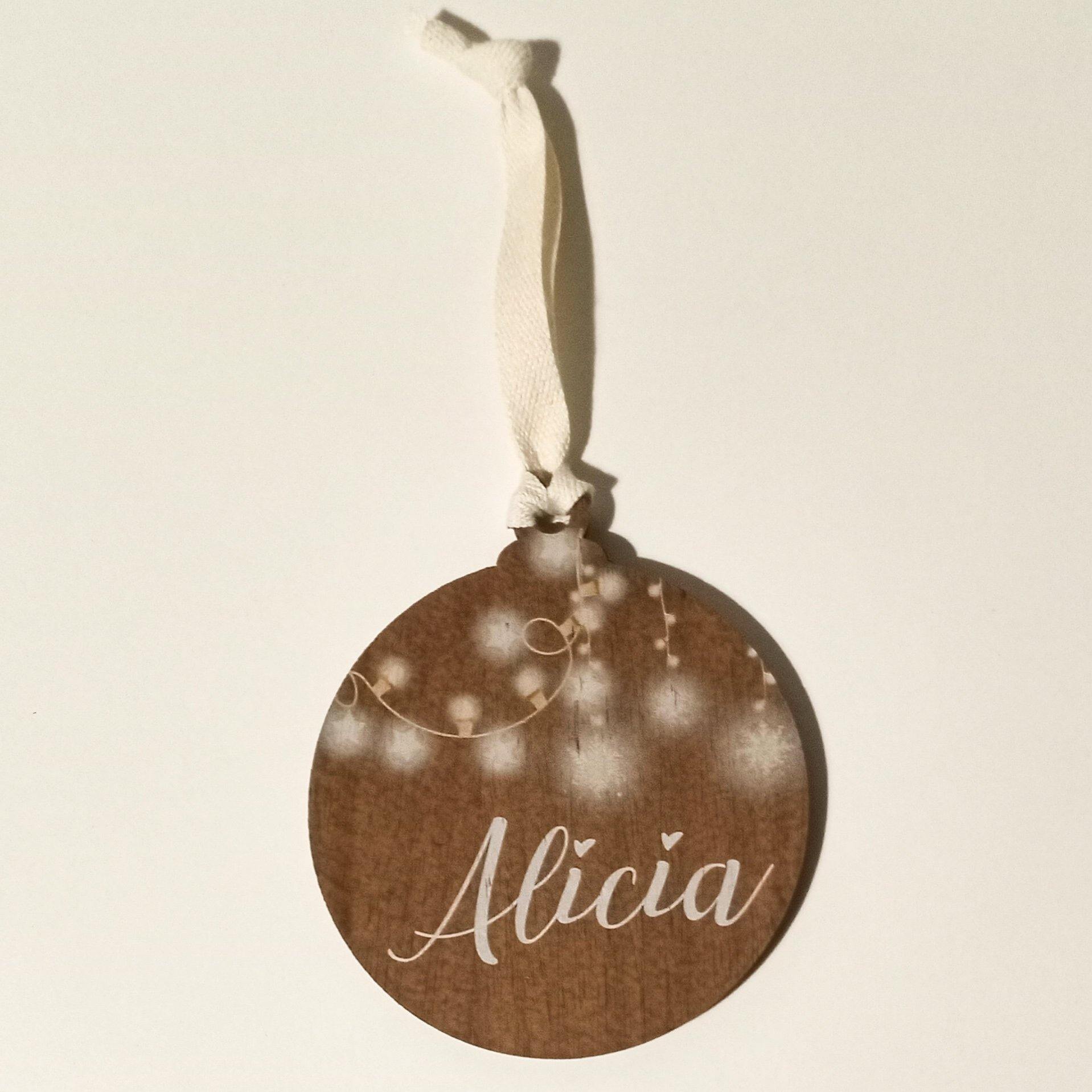 Bola madera Luces - Nombre - Miss Moppet