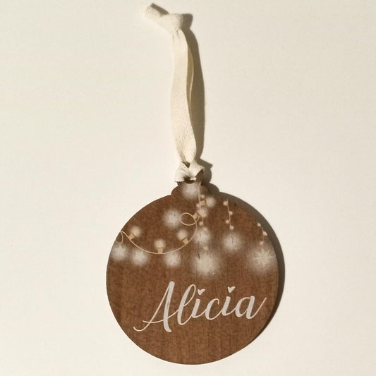 Bola madera Luces - Nombre - Miss Moppet