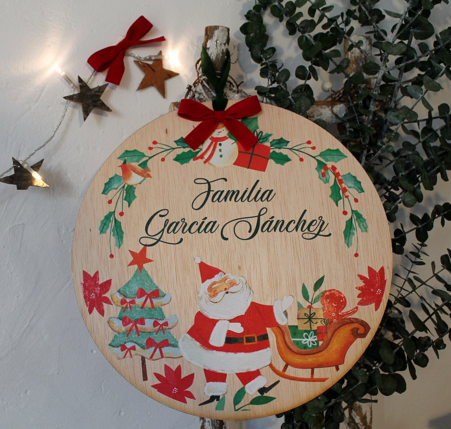 Placa Bienvenida Navidad XXL Personalizada - Miss Moppet